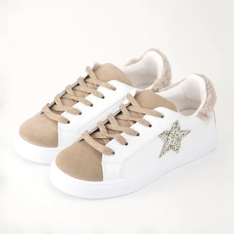 SNEAKERS CON STELLA GLITTER E ORSETTO