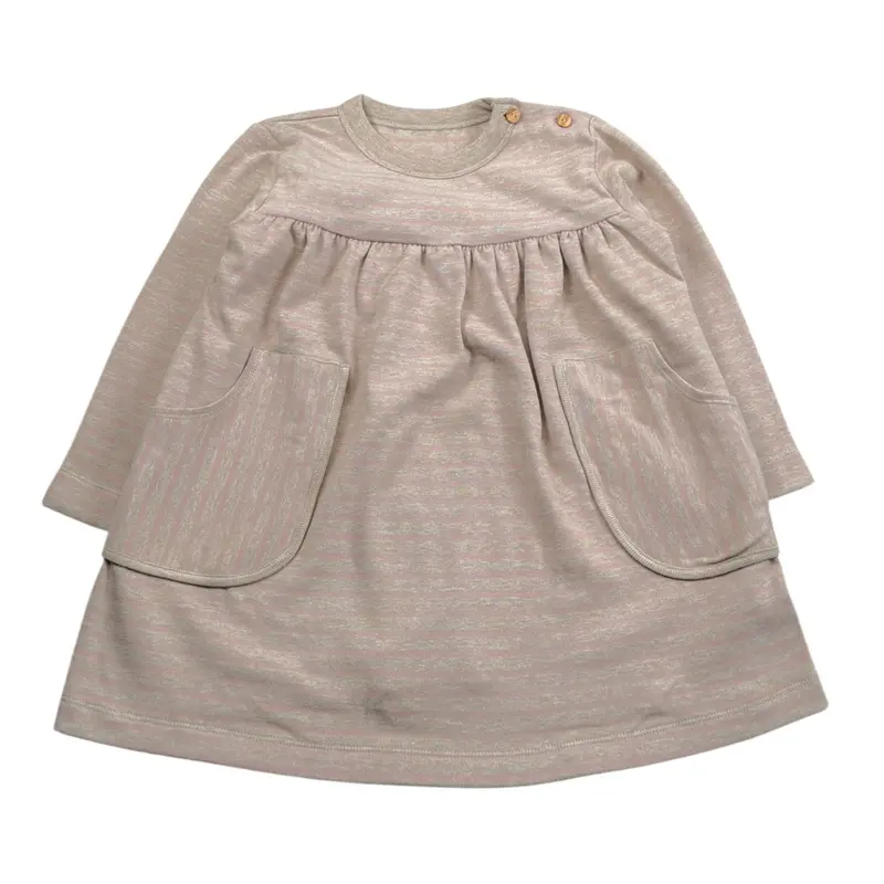 Snug Abito tinta unita con Fantasia A Righe Beige per Neonata