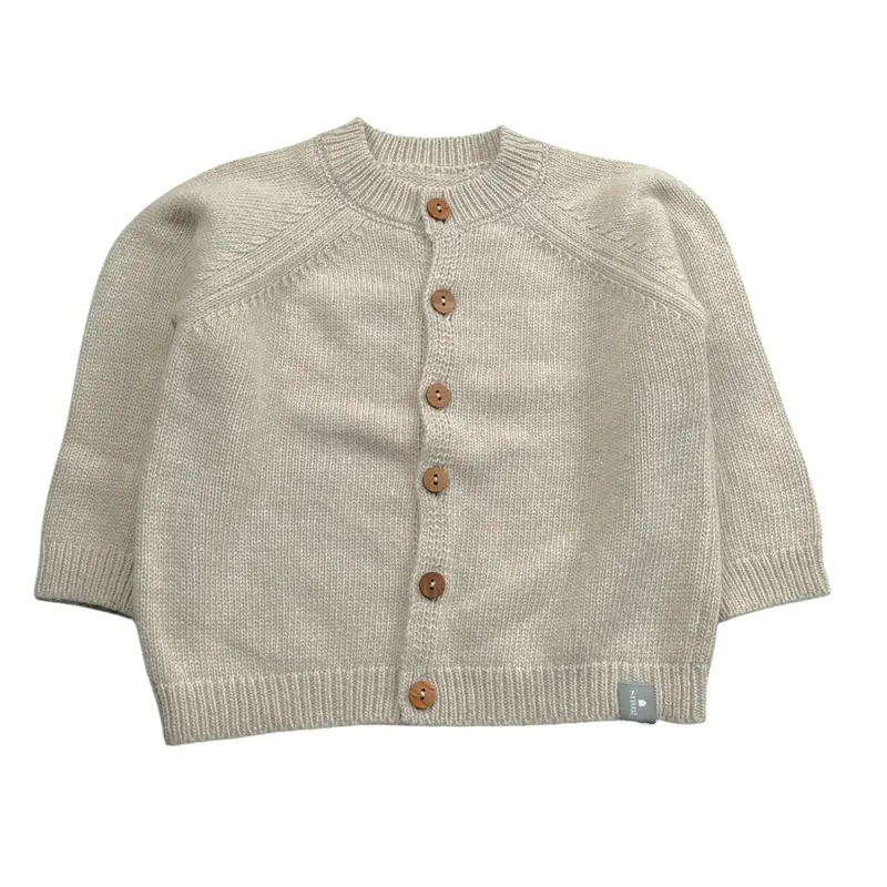 Snug Cardigan tinta unita con Bottoni Beige per Bambino