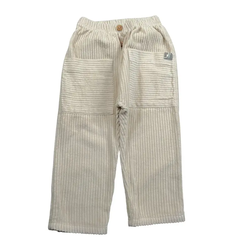 Snug Pantalone tinta unita A Costine Panna per Neonato