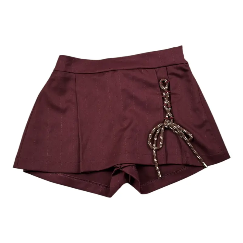 So Twee By Miss Grant Short tinta unita con Elastico In Vita Bordeaux per Bambina