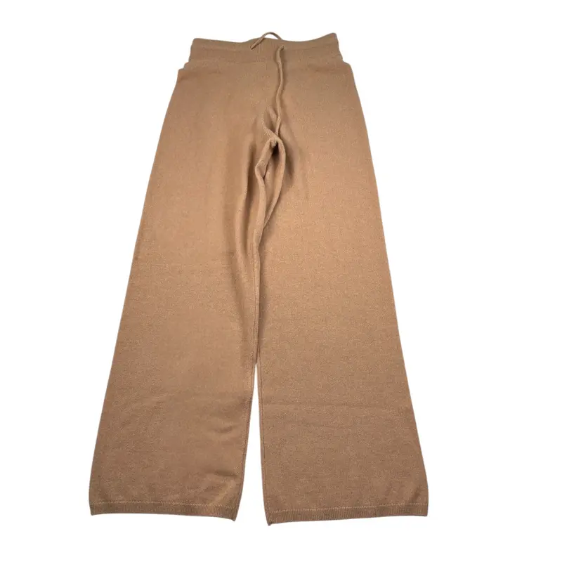 Solocascmir Pantalone tinta unita con Elastico In Vita Cammello per Bambina