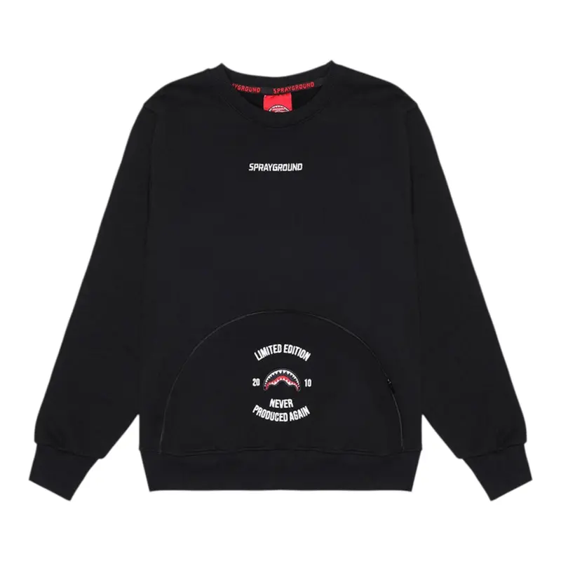 Sprayground Felpa tinta unita con Stampa Nero per Bambino