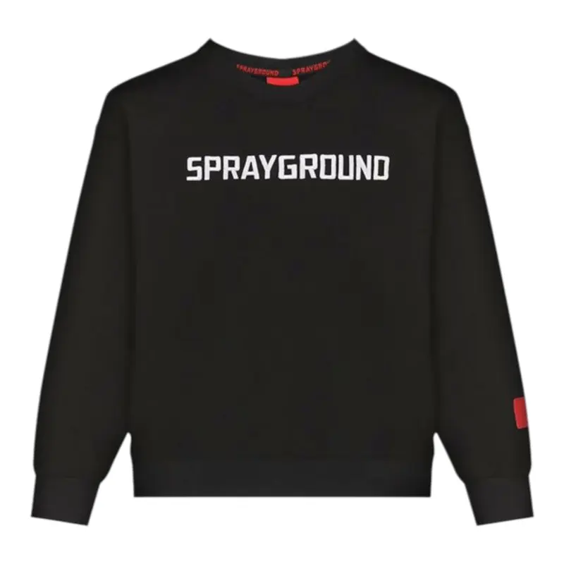 Sprayground Felpa tinta unita con Stampa Nero per Bambino