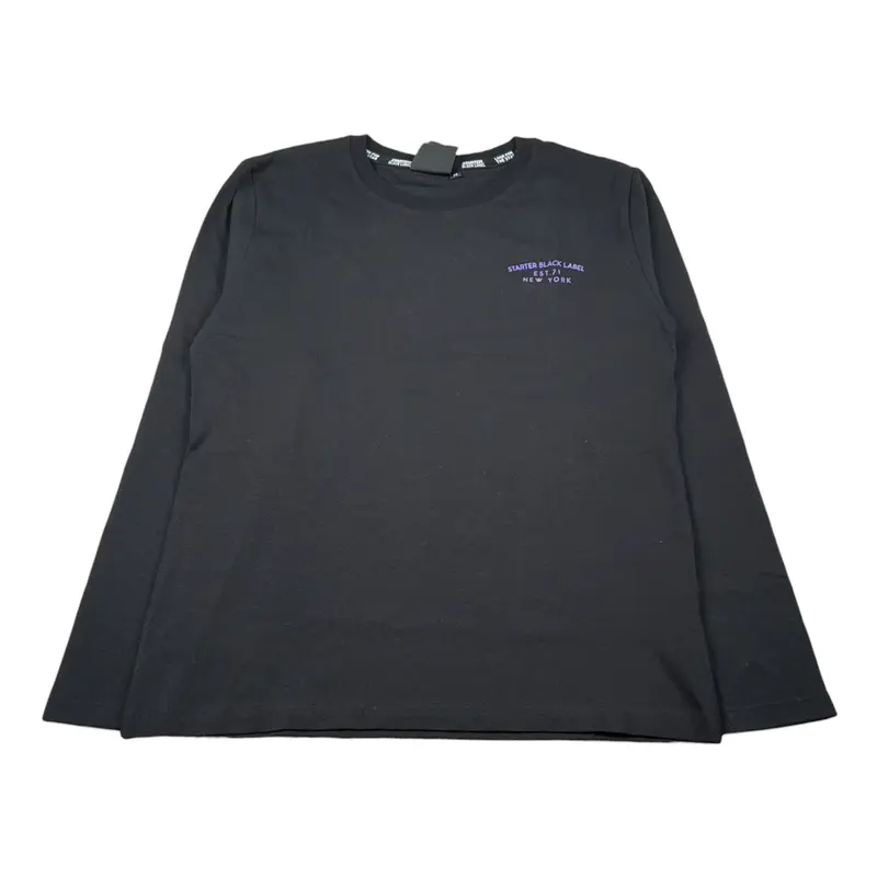 Starter Shirt Girocollo tinta unita con Logo Nero per Bambino