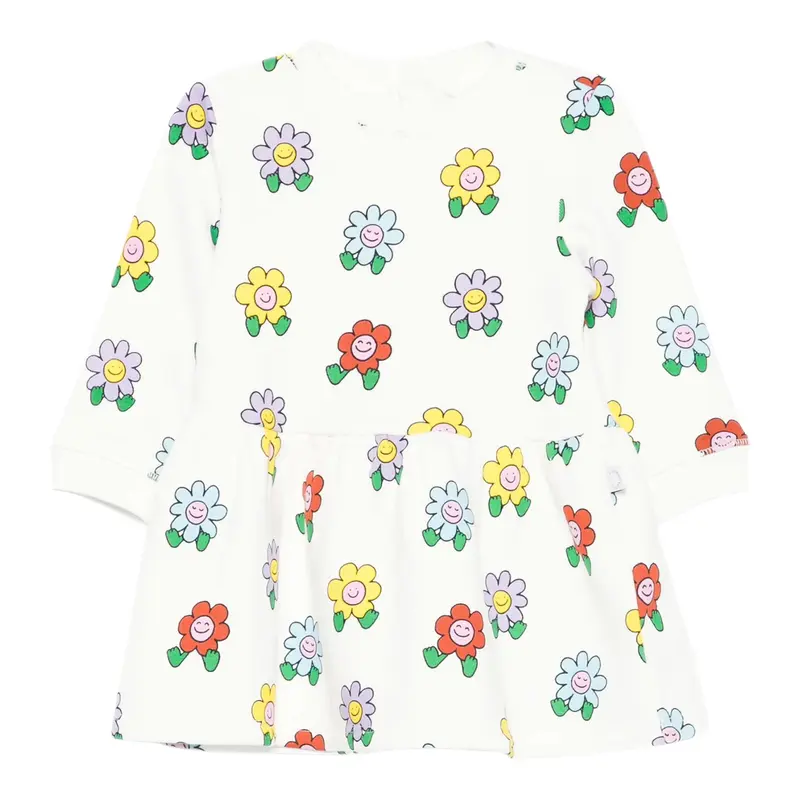 Stella Mccartney Abito Manica Lunga tinta unita con Stampe Bianco per Neonata