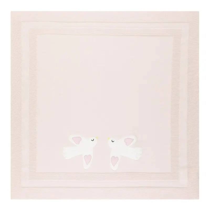 Stella Mccartney Coperta tinta unita con Ricami Rosa per Neonata