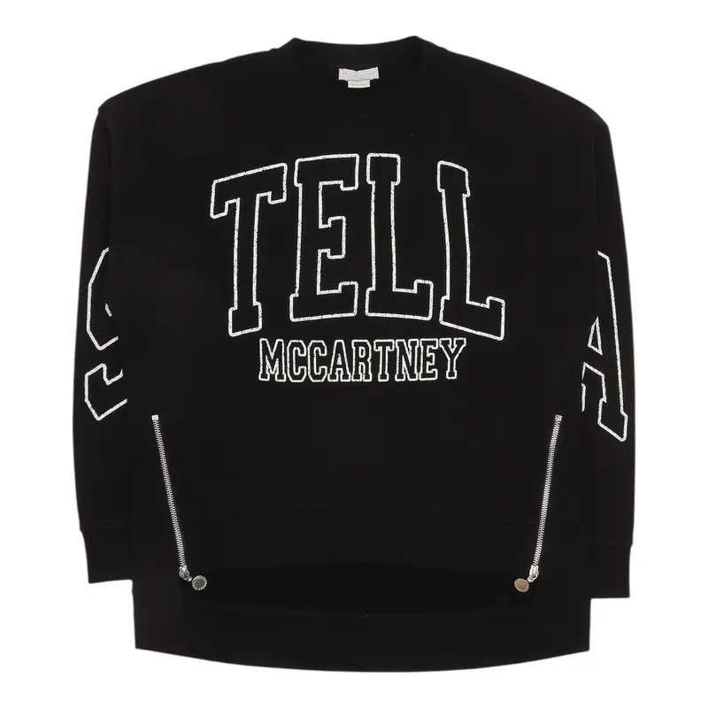 Stella Mccartney Felpa Chiusa Girocollo tinta unita con Stampa Nero per Bambino