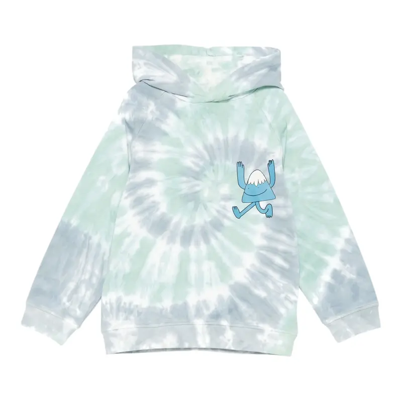 Stella Mccartney Felpa con Zip E Cappuccio Stampa Fantasia Verde per Bambino