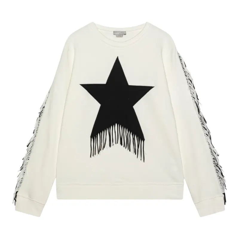 Stella Mccartney Felpa Girocollo tinta unita con Stampa Bianco per Bambina