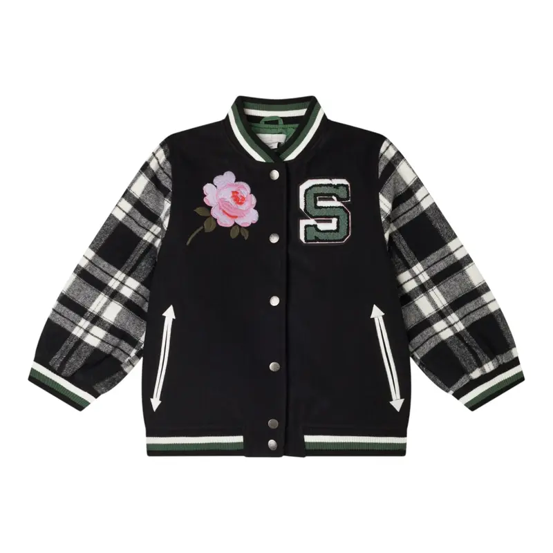 Stella Mccartney Giubbino College tinta unita con Ricami Nero per Bambina