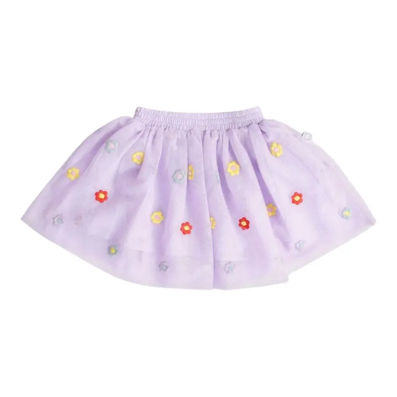 Stella Mccartney Gonna tinta unita In Tulle E Ricami Lilla per Neonata