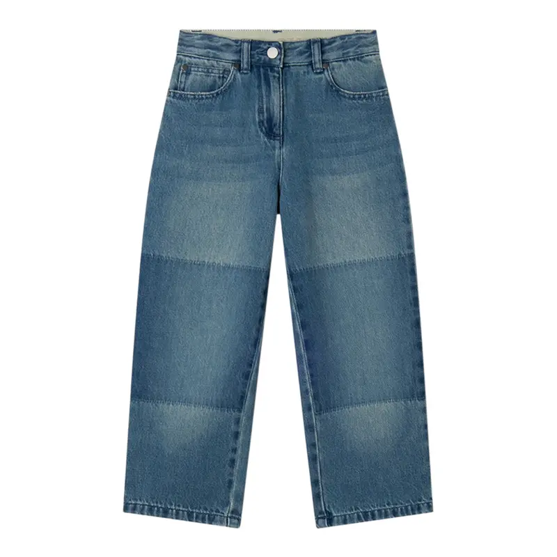Stella Mccartney Jeans tinta unita con Girovita Regolabile Azzurro per Bambina