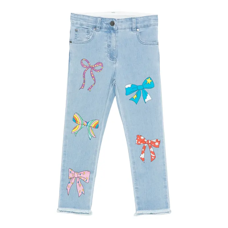 Stella Mccartney Jeans tinta unita con Stampe Azzurro per Bambina