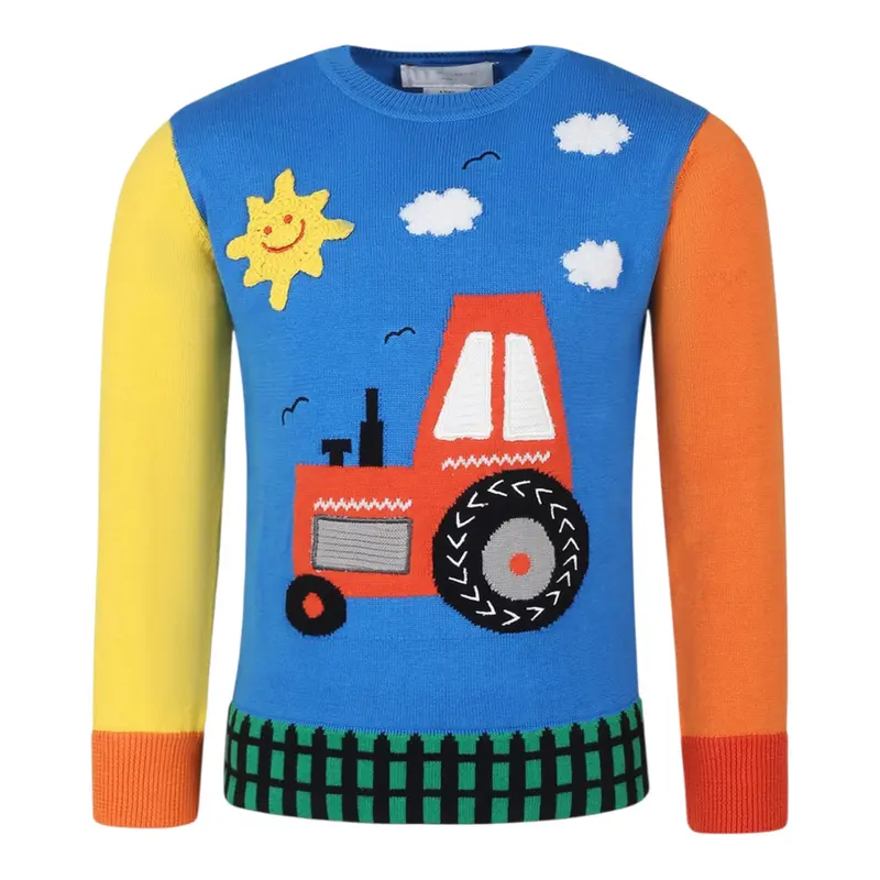 Stella Mccartney Maglia Girocollo Multicolor con Ricami Multicolor per Bambino