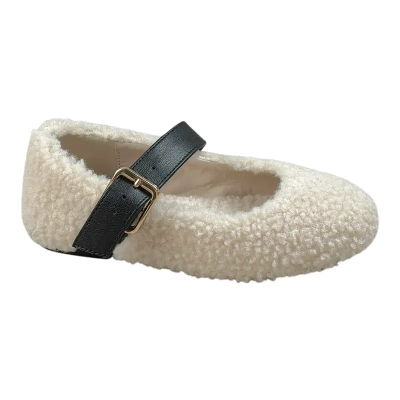 Stella Mccartney Mocassino tinta unita In Peluche Panna per Bambina