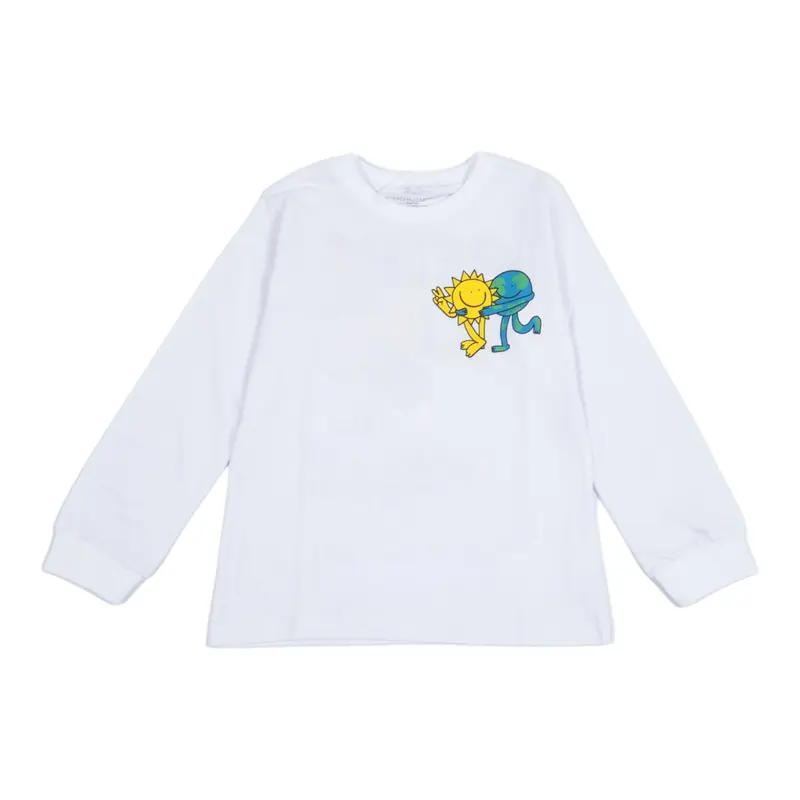 Stella Mccartney Shirt Girocollo tinta unita con Stampa Bianco per Bambino