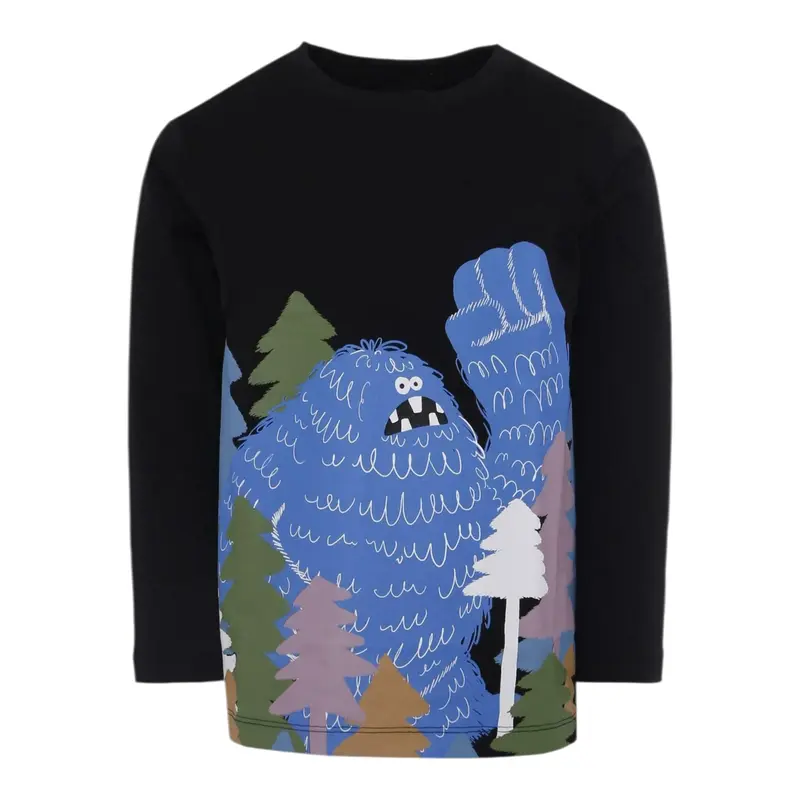 Stella Mccartney Shirt Girocollo tinta unita con Stampa Nero per Bambino