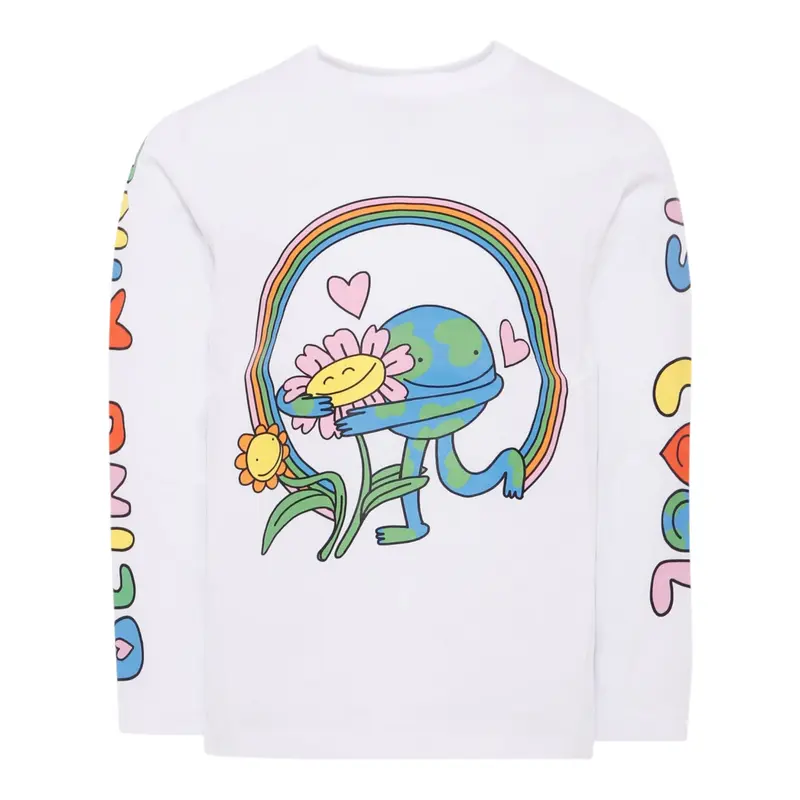 Stella Mccartney Shirt Girocollo tinta unita con Stampe Bianco per Bambina