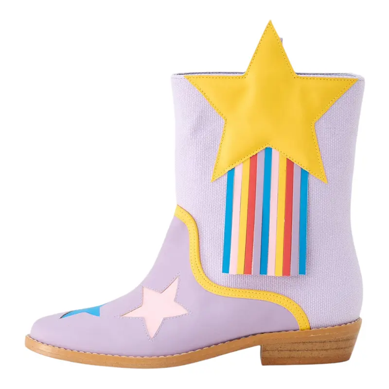 Stella Mccartney Stivali Camperos Stampa Fantasia Lilla per Bambina