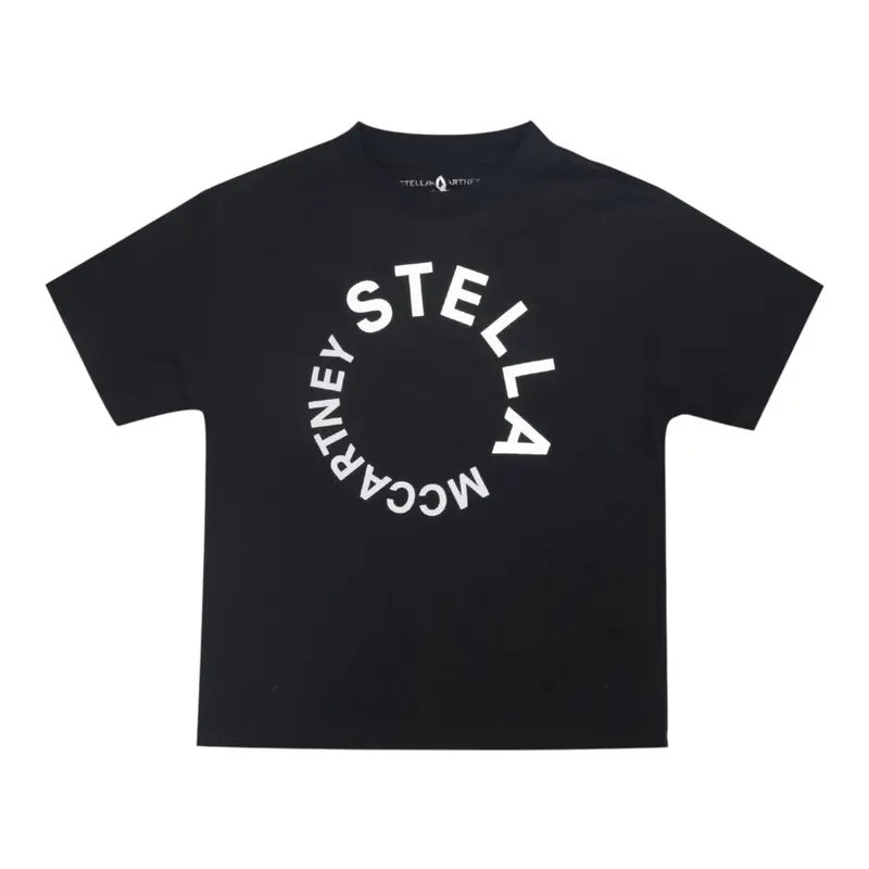 Stella Mccartney T-Shirt tinta unita con Stampa Nero per Bambina