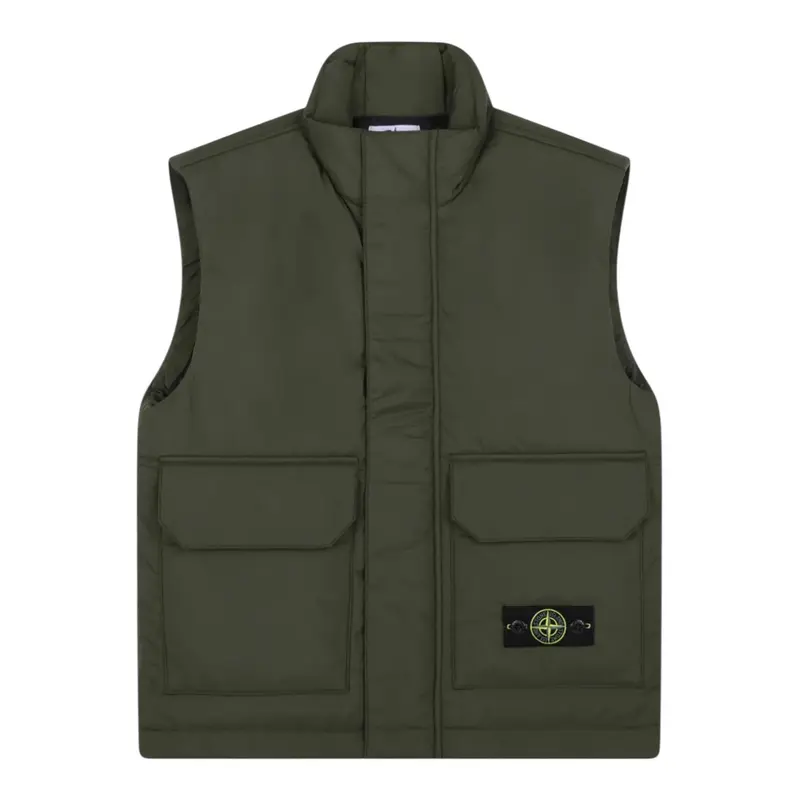 Stone Island Giubbino tinta unita Smanicato Verde per Bambino