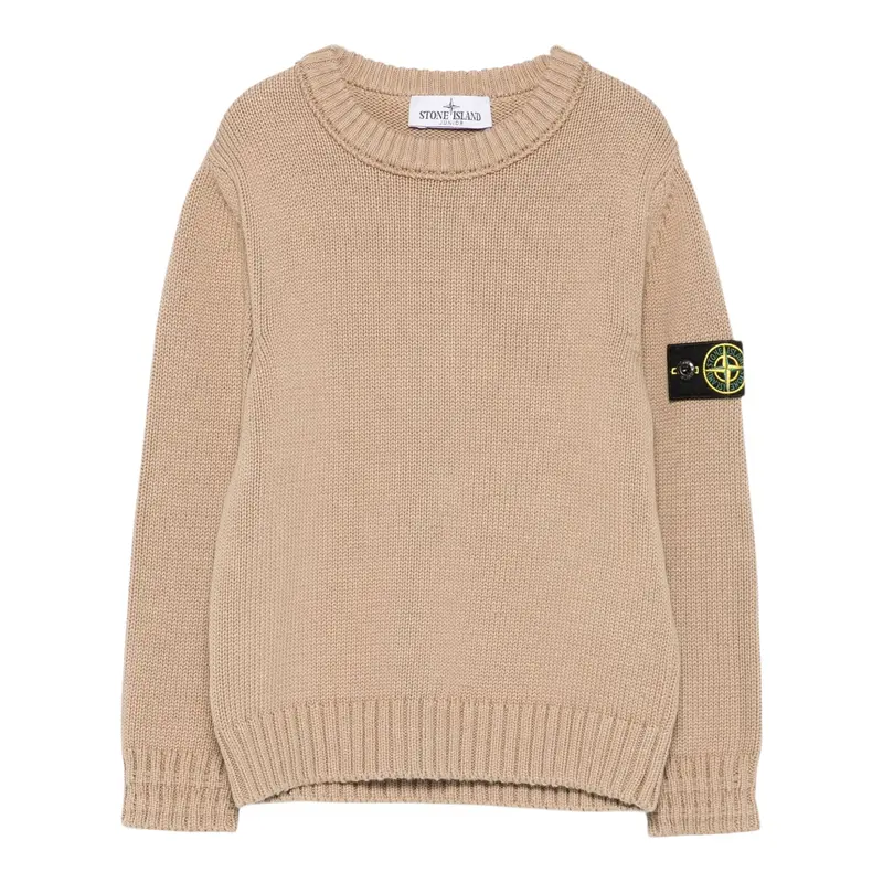 Stone Island Maglia tinta unita Girocollo Sabbia per Bambino