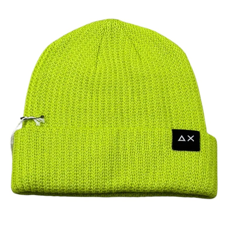 Sun68 Cappello tinta unita con Logo Verde Fluo per Bambino