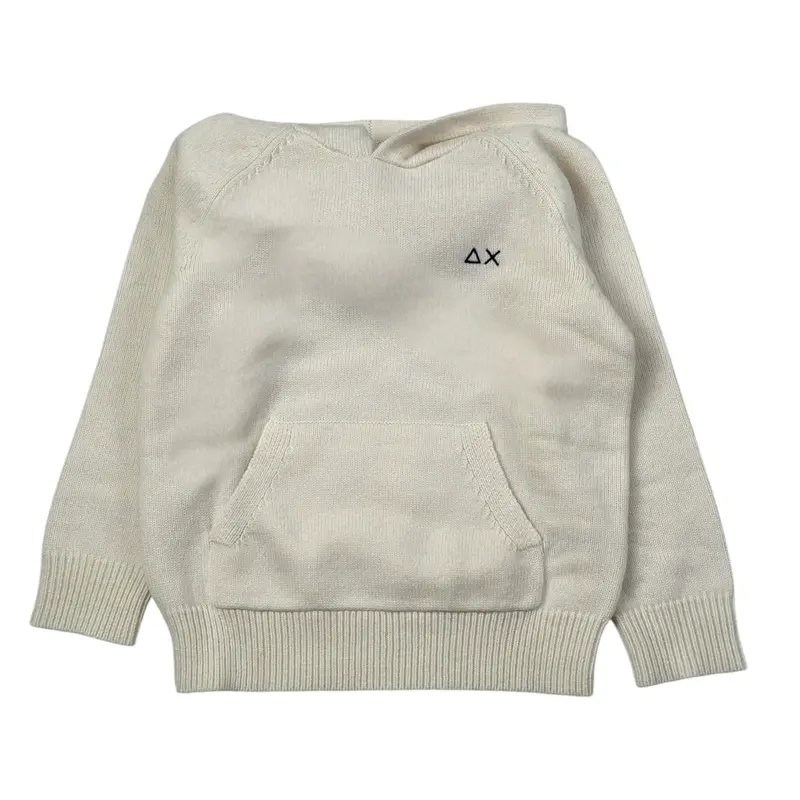 Sun68 Maglia tinta unita con Cappuccio Panna per Bambino