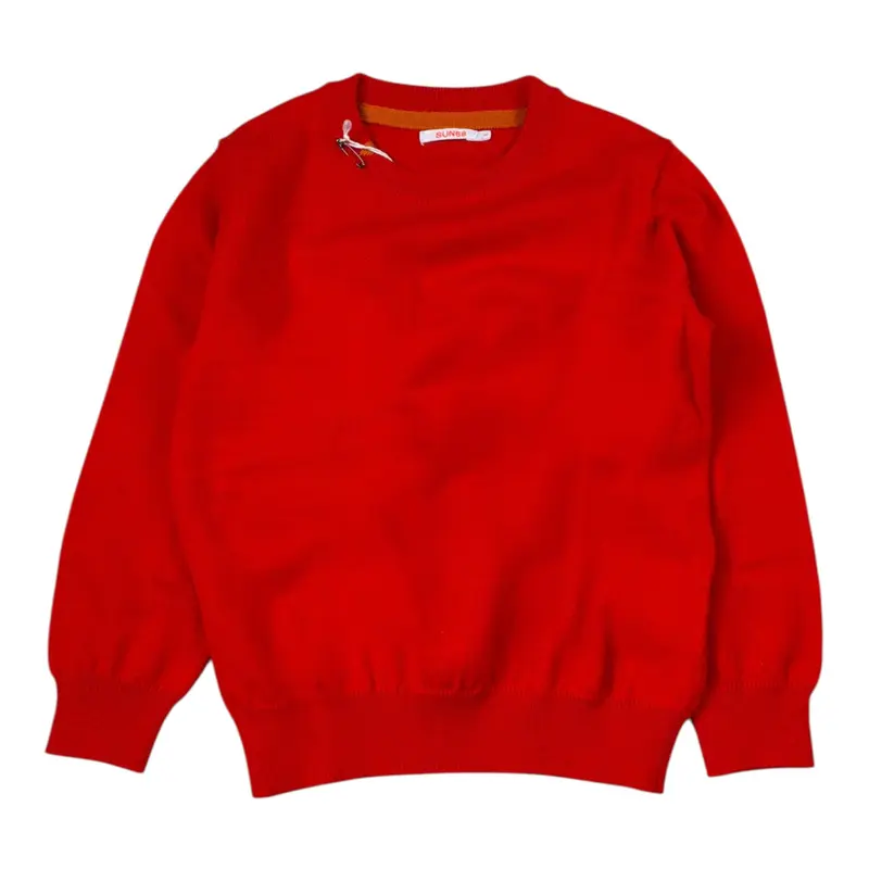 Sun68 Maglia tinta unita Girocollo con Logo Rosso per Neonato