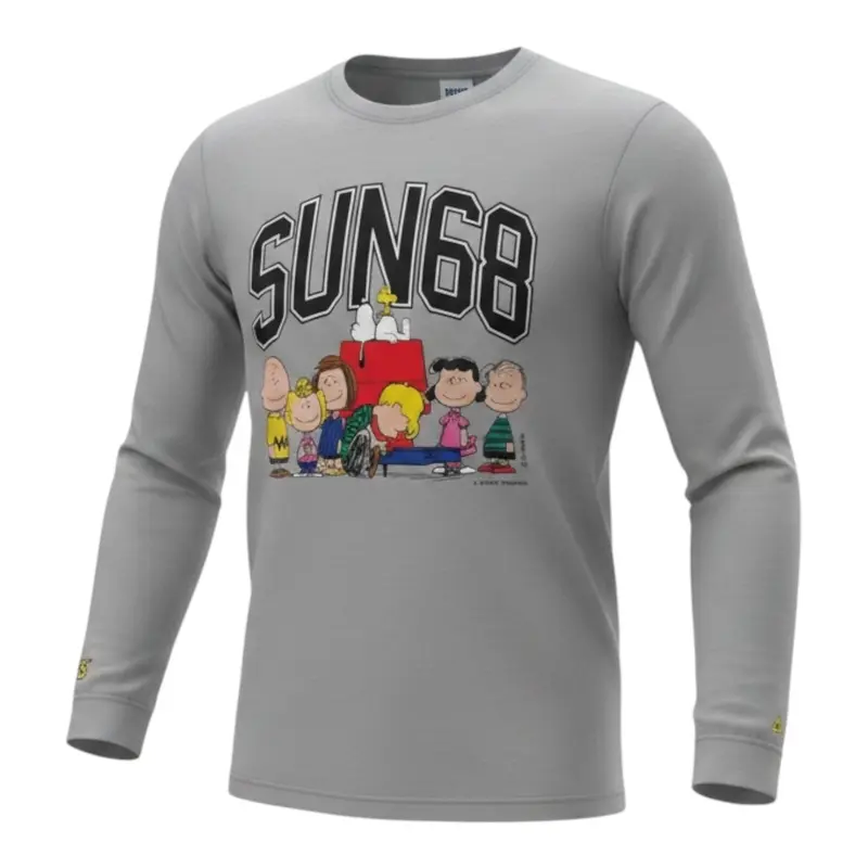 Sun68 Shirt tinta unita con Stampa Grigio per Bambino
