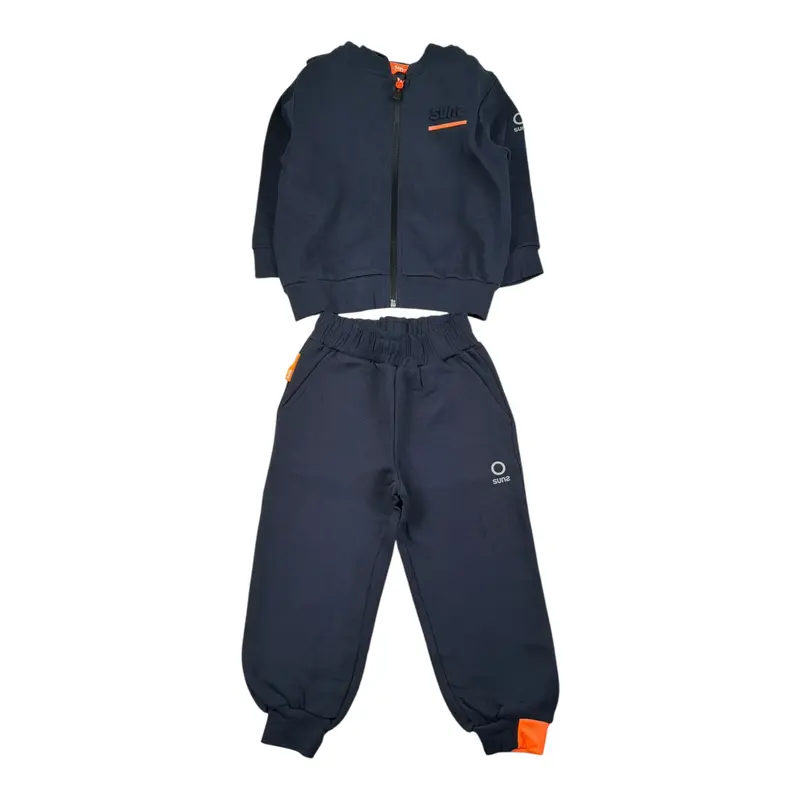 Suns Completo 2Pz Felpa-Pantalone Blu per Neonato