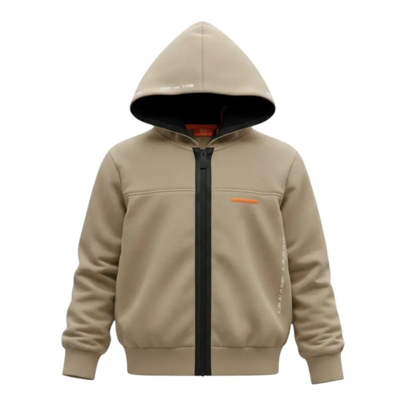 Suns Felpa con Zip E Cappuccio tinta unita Beige per Bambino