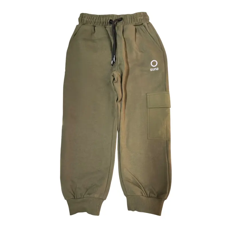 Suns Pantalone tinta unita con Logo Verde per Bambino