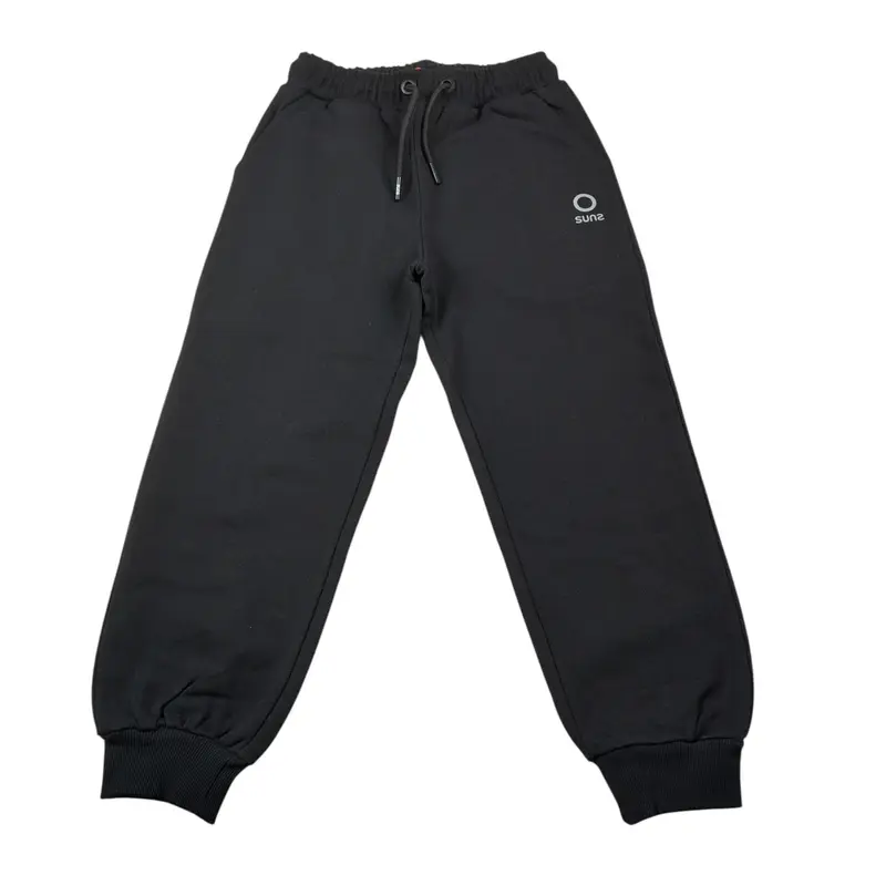 Suns Pantalone Tuta Tint Unita con Logo Nero per Bambino