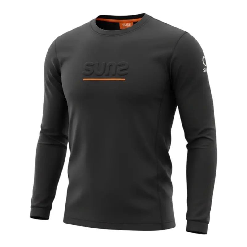 Suns Shirt Girocollo tinta unita con Stampa Nero per Bambino