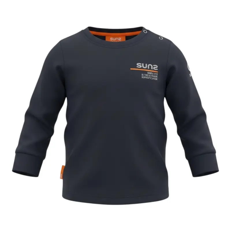 Suns Shirt tinta unita con Stampa Blu per Bambino