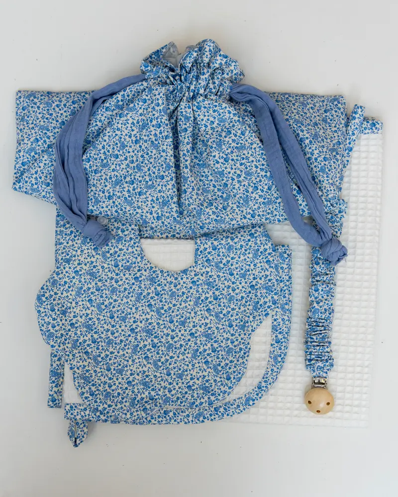 Super Set Regalo Nascita Bimbo - Flower Celeste
