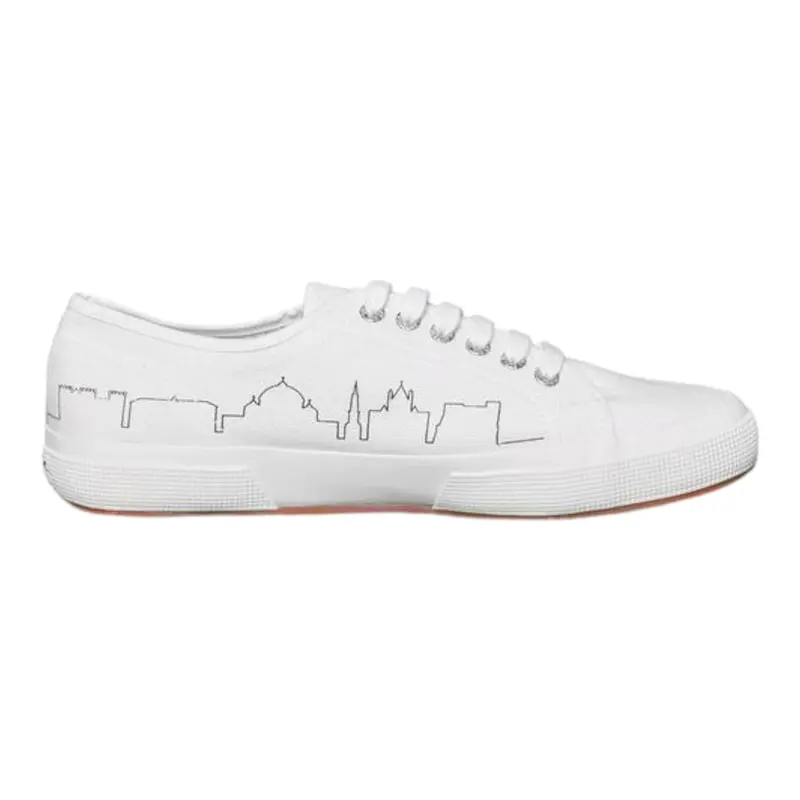 Superga Sneakers tinta unita con Lacci Bianco per Bambino