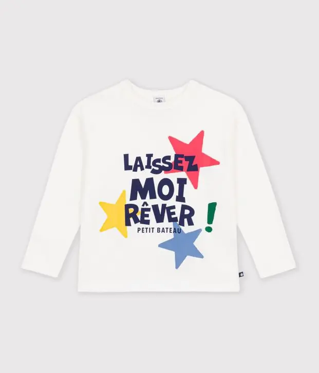 T-shirt a maniche lunghe fantasia Petit Bateau