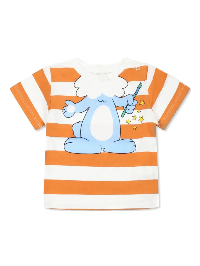 T-SHIRT A RIGHE BIANCO-ARANCIO STELLA MCCARTNEY