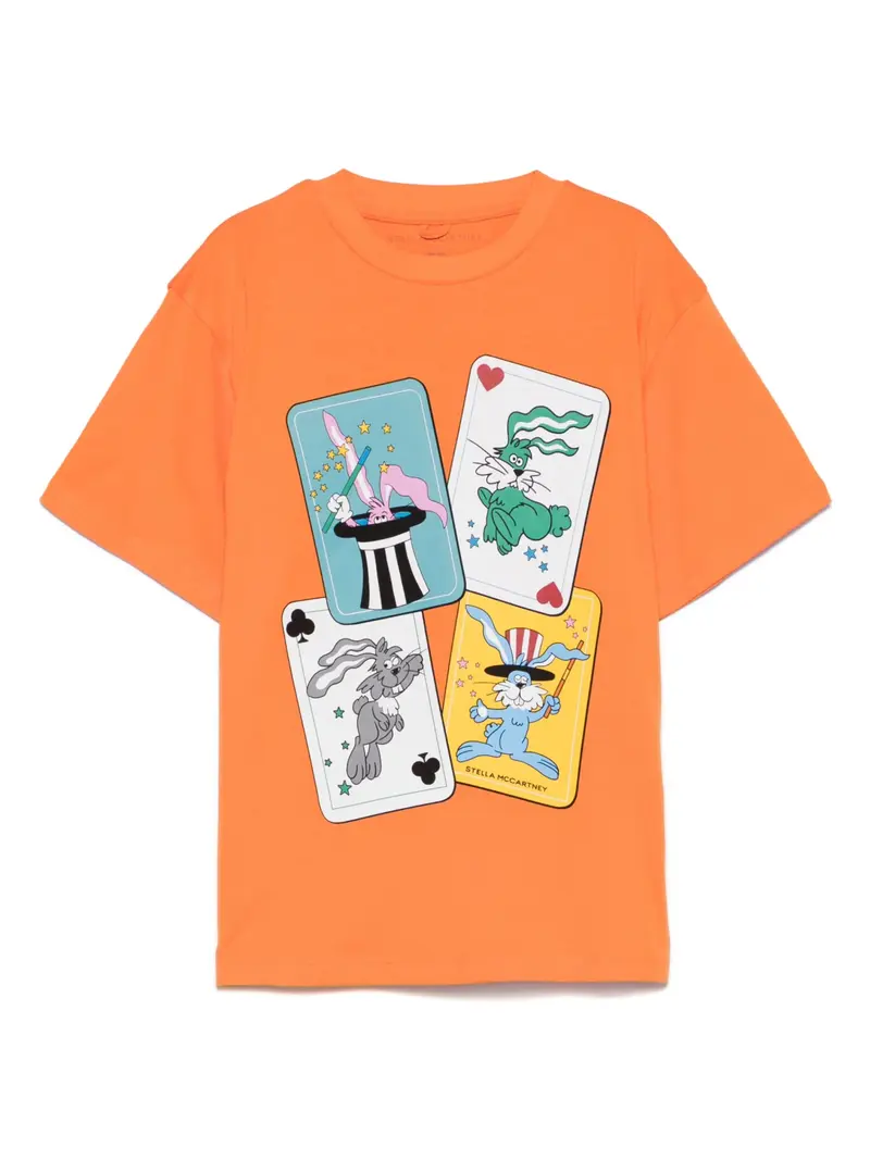T-SHIRT ARANCIO CON FANTASIA STELLA MCCARTNEY