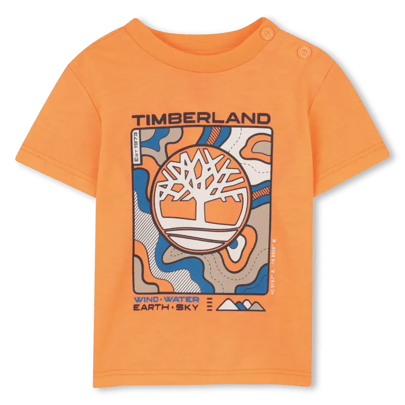 T-SHIRT ARANCIONE CON LOGO A STAMPA TIMBERLAND