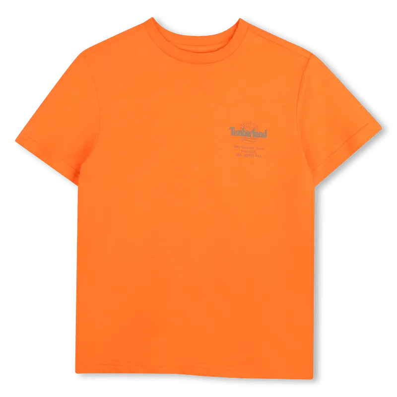 T-SHIRT ARANCIONE CON LOGO TIMBERLAND