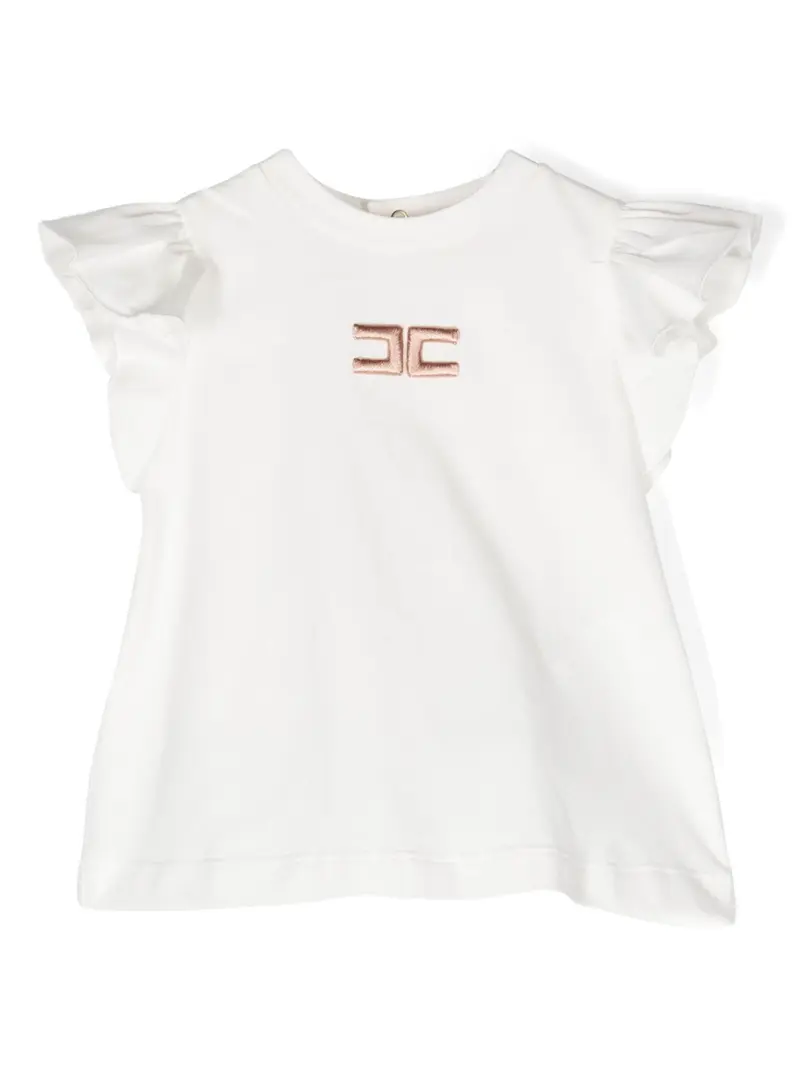 T-SHIRT AVORIO/RICAMO NUDO ELISABETTA FRANCHI