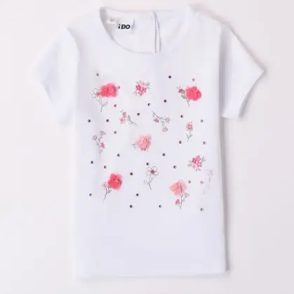 T-shirt bambina con stampa fiori