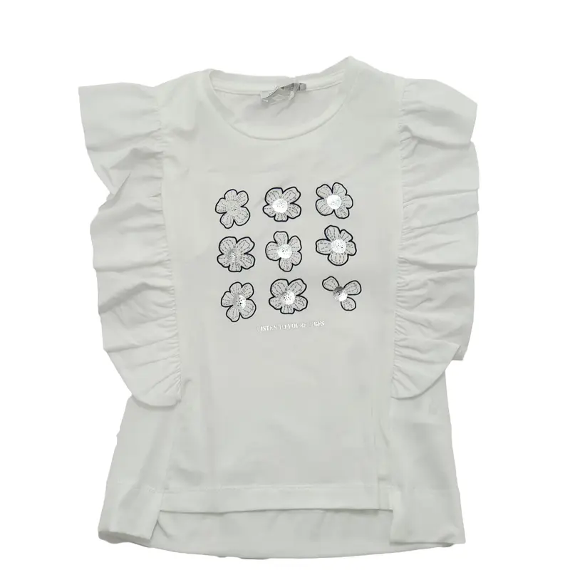 T-SHIRT bambina con stampa margherite sul davanti