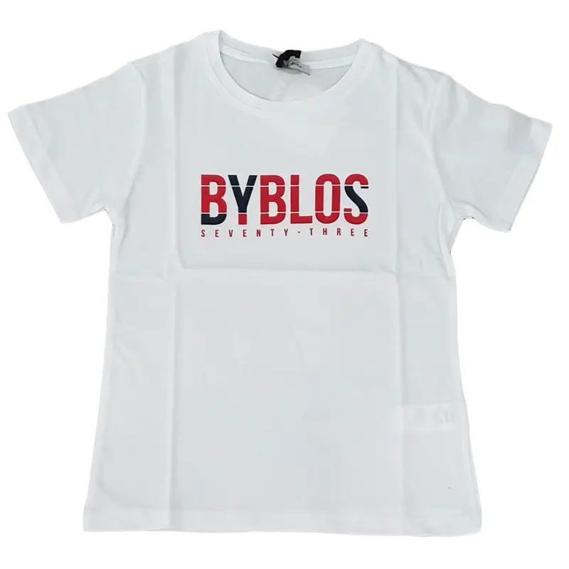 T-shirt bambino Byblos primaverile bianca con logo stampato