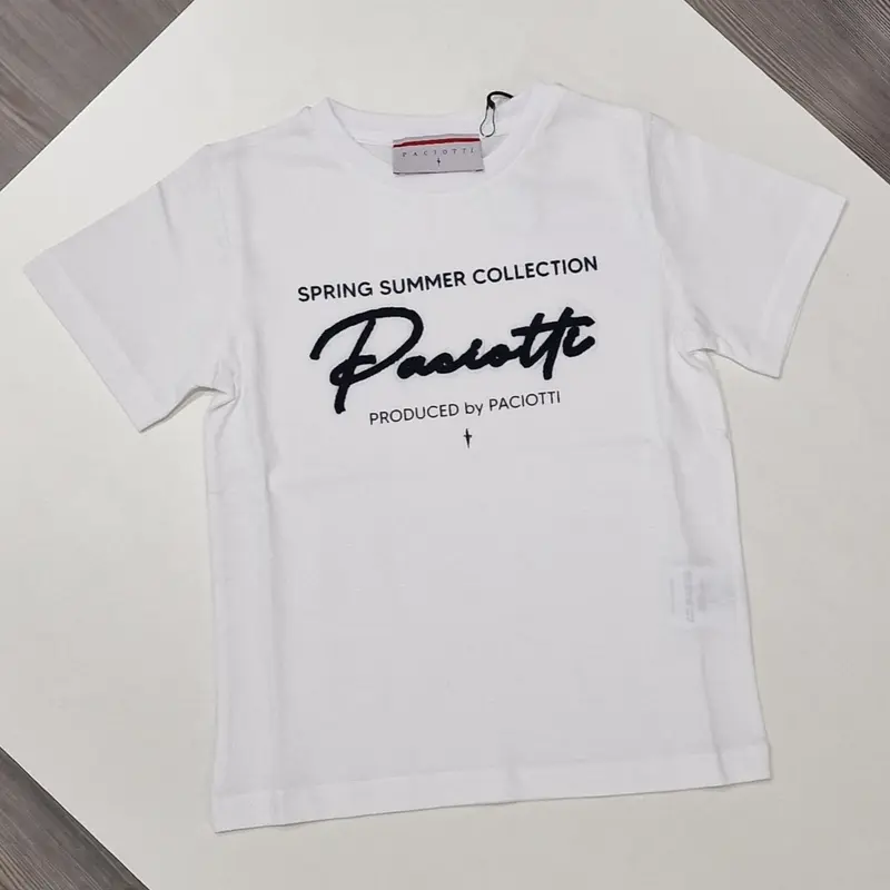 T-shirt bambino con logo corsivo