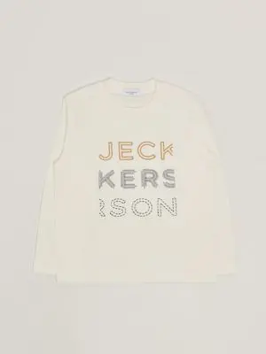 T-shirt bambino Jeckerson in cotone con triplo logo